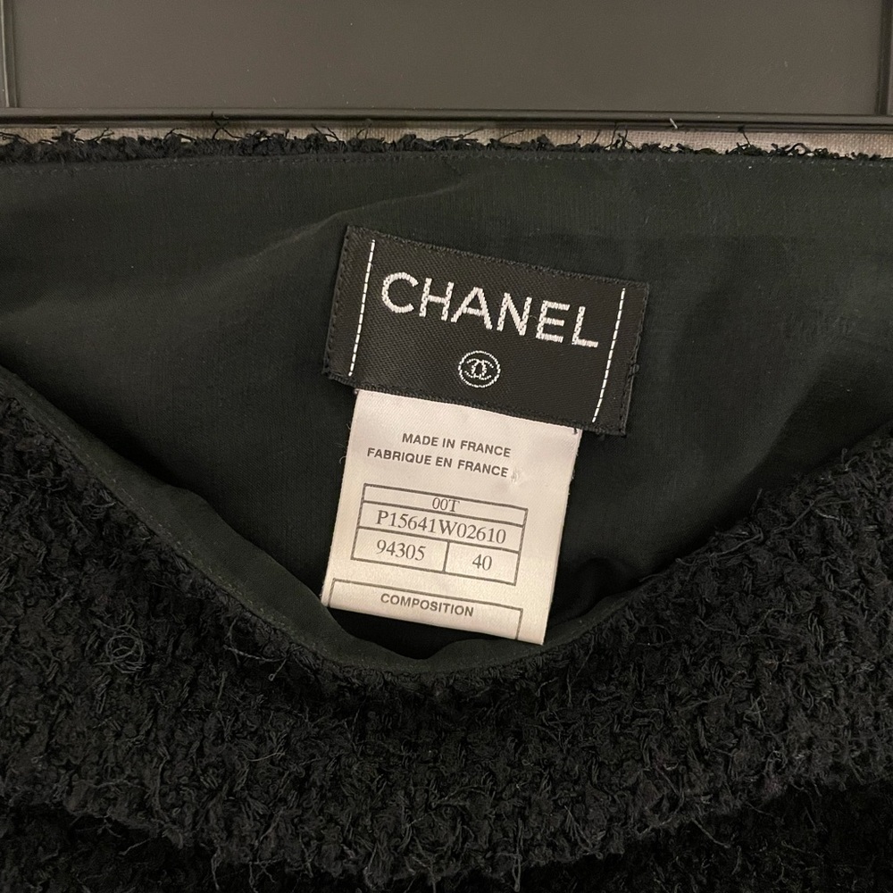 Chanel Black Wool and Silk Skirt